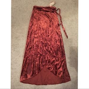 Band of Gypsies velvet wrap skirt sz S